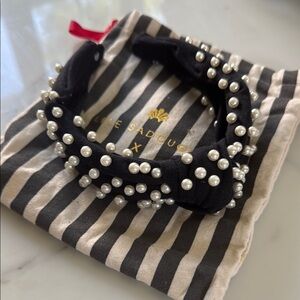 Lele Sadoughi Black Pearl Embellished Headband